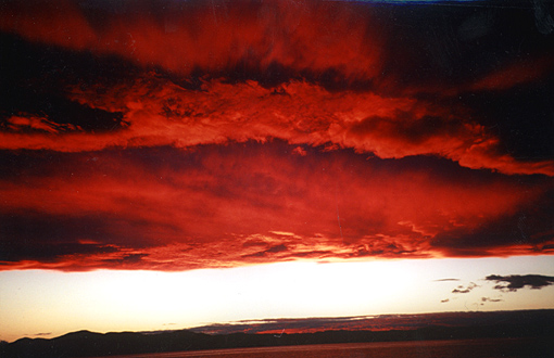 Spectacular sunset at Orignaux